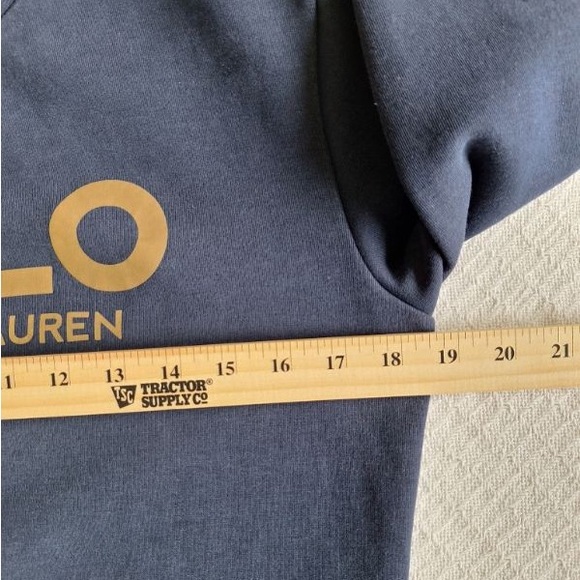 👕 Boys Blue Polo Sweatshirt with Reflective Logo 👕 - Picture 9 of 12